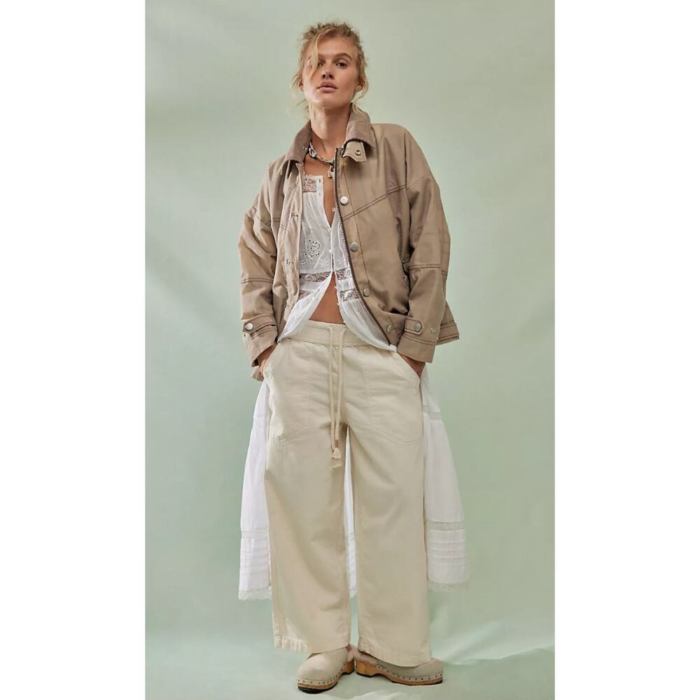 We The Free | Easy Peasy Pull-On Jeans in Irie Off White Drawstring Baggy Pant M